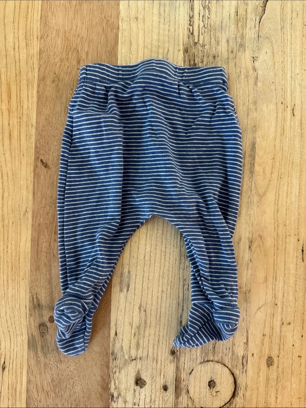 Old Navy Blue and White Striped Baby Footed Joggers